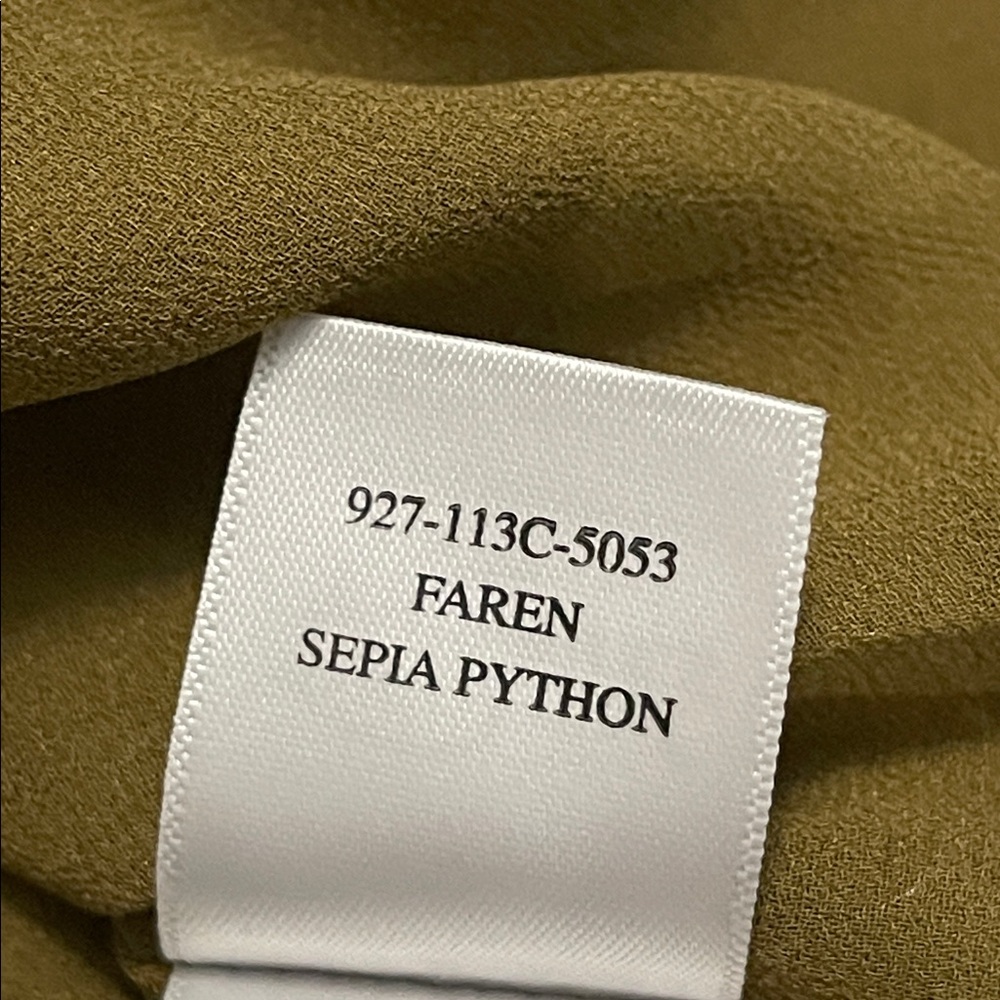 RAILS Faren Sepia Python Smocked Waist Ruffle Detail , long Sleeves Sz M - Picture 12 of 16
